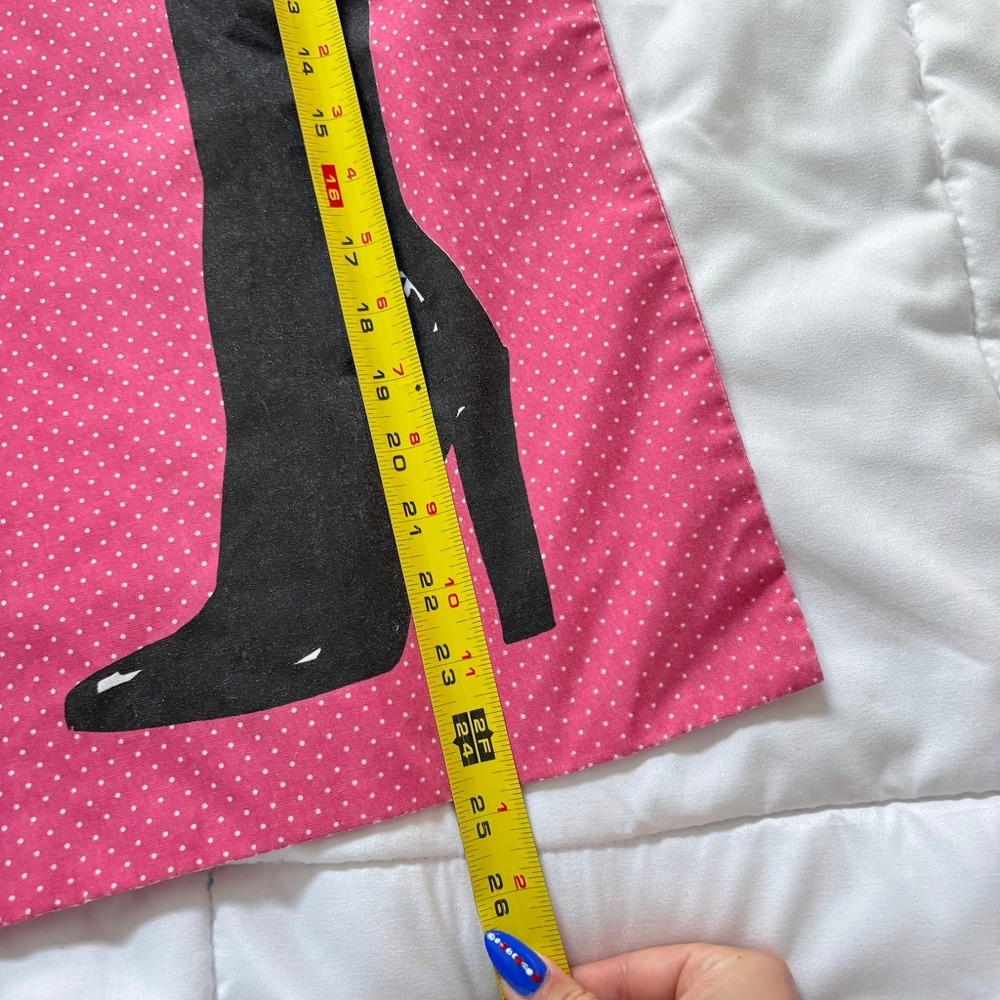 Pink Polka Dot Boot Dust Bags Set of 2 Graphic Print Drawstring Storage Bags - Picture 2 of 5